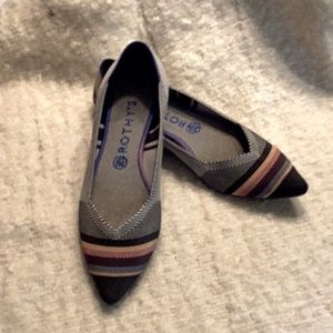 Rothy’s The Point Inverse Stripe, size 10.